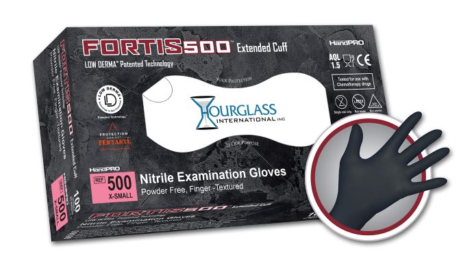 gloves, nitrile gloves, nitrile, powder-free, powder free, extended cuff, exam gloves, low derma, textured gloves