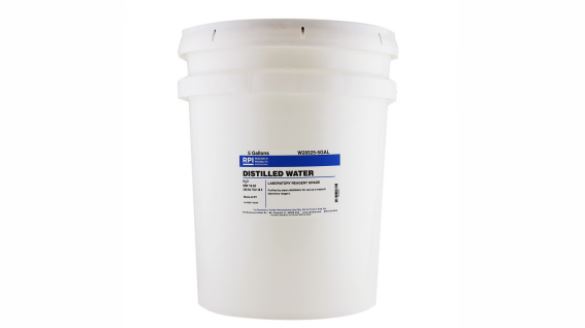 Distilled Water, Laboratory Reagent Grade, 5 Gallon Bucket